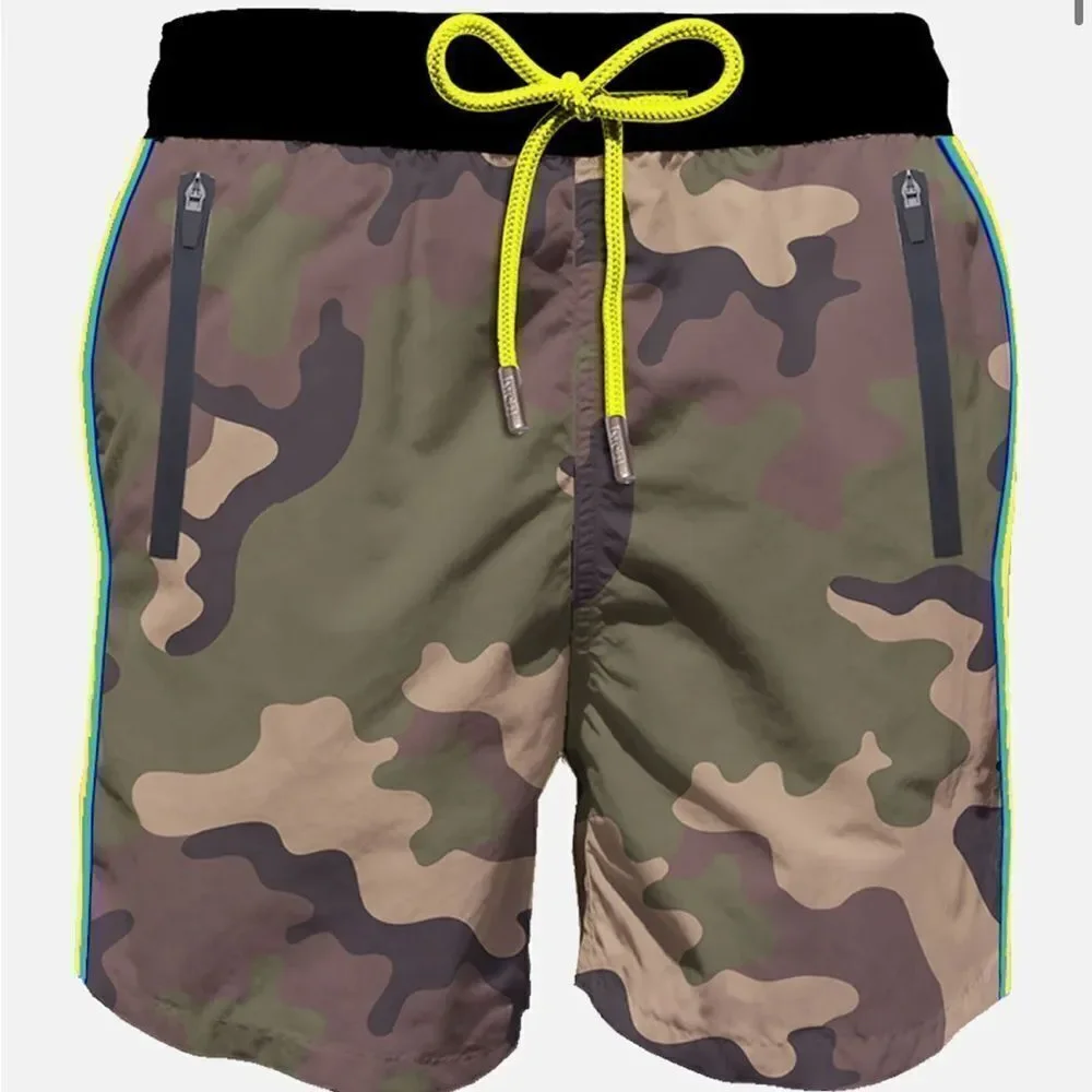 MC2 SAINT BARTH | Men’s Classic Camo Swim Shorts Side Stripe Size X-Large